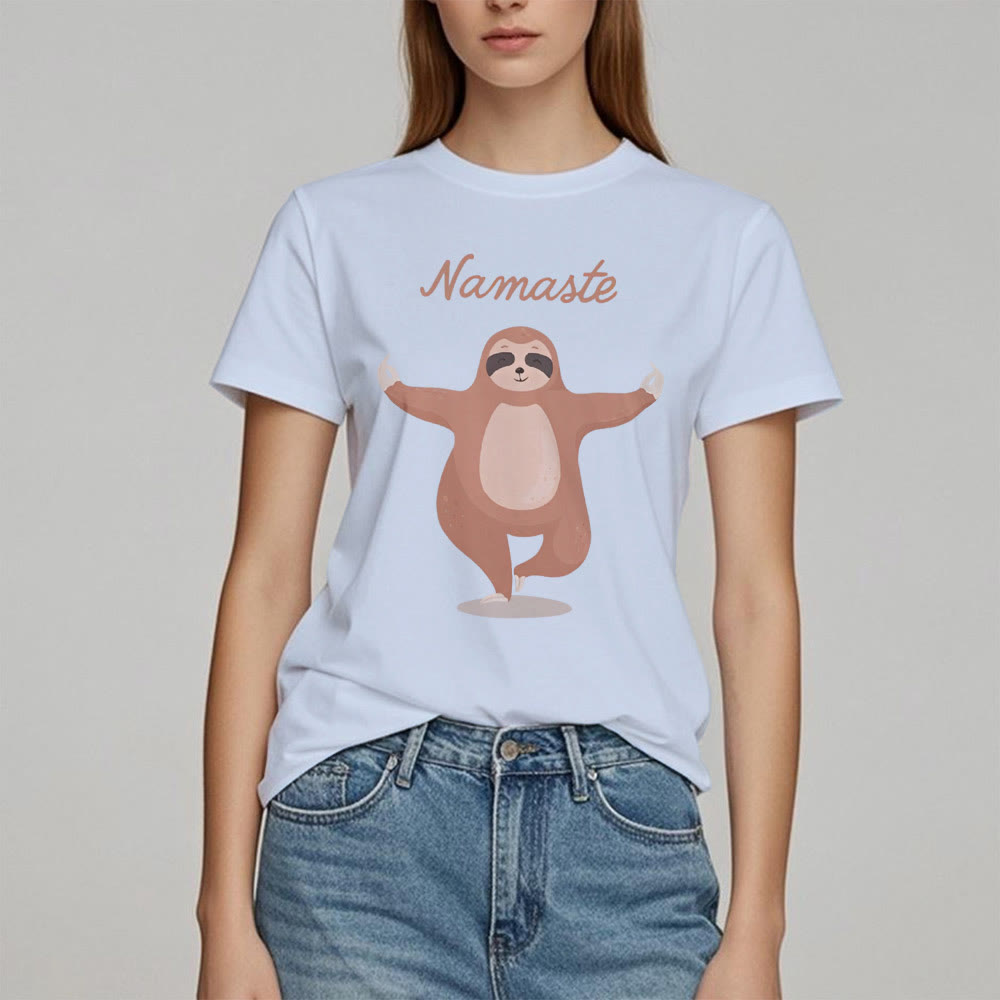 Olivenorma Yoga Sloth Quote Namaste T-Shirt