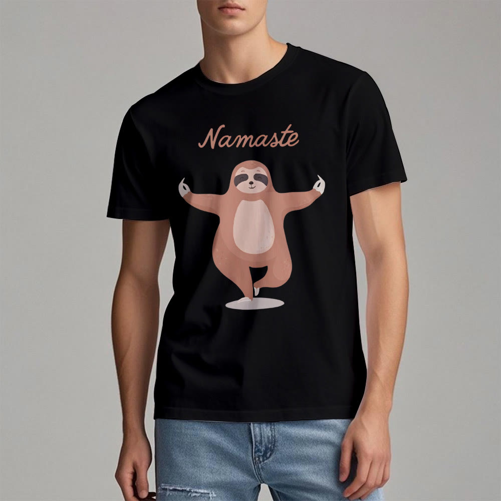 Olivenorma Yoga Sloth Quote Namaste T-Shirt