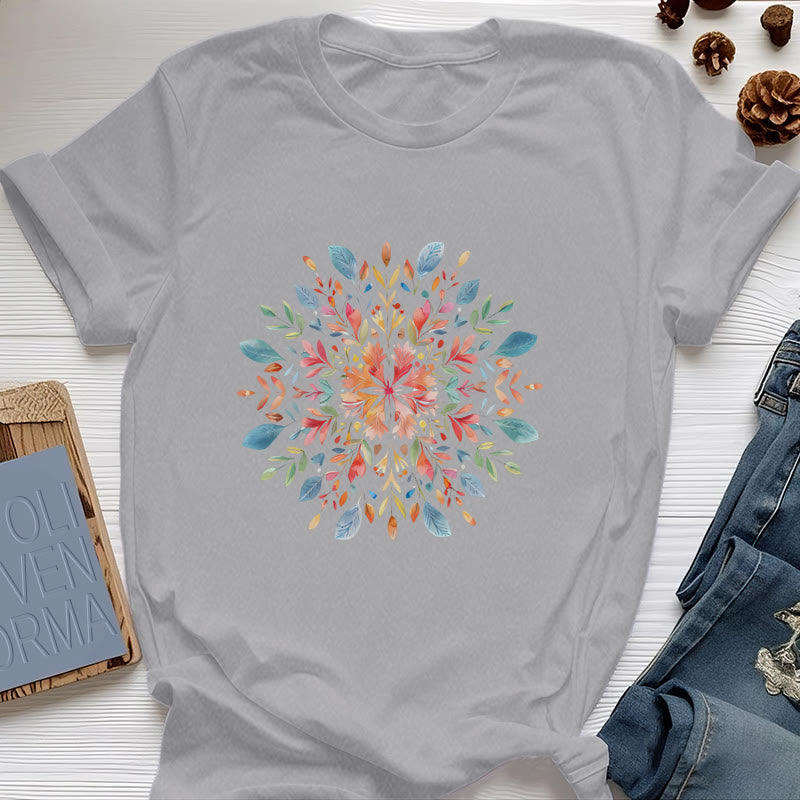 Olivenorma Mandala Floral Spring T-Shirt