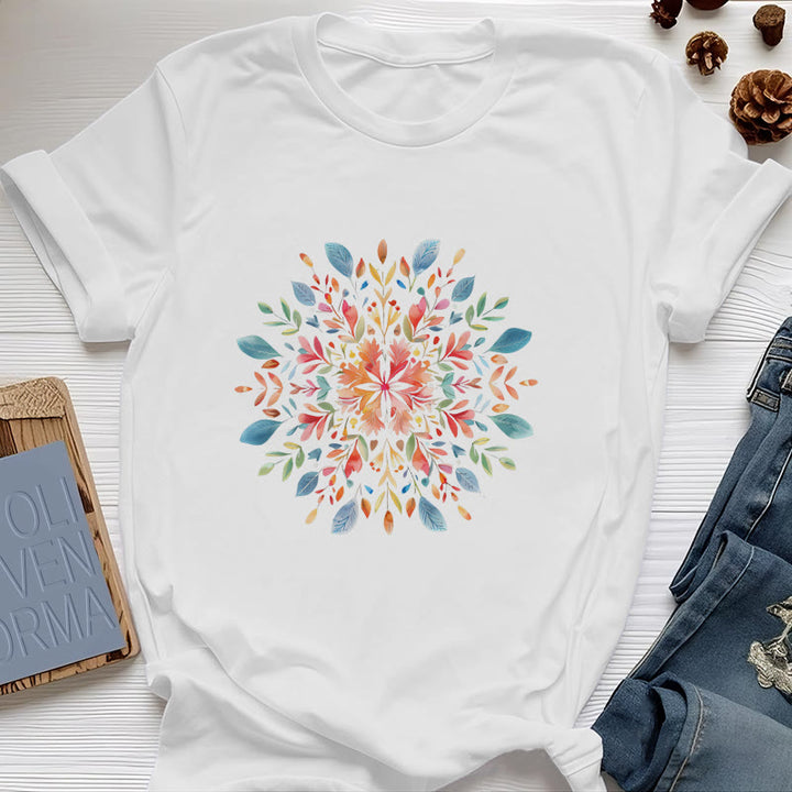 Olivenorma Mandala Floral Spring T-Shirt