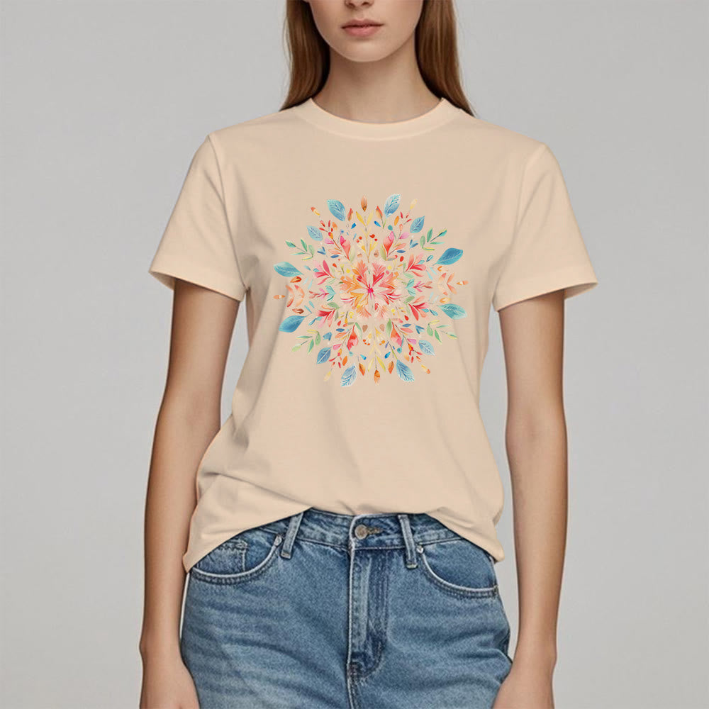 Olivenorma Mandala Floral Spring T-Shirt