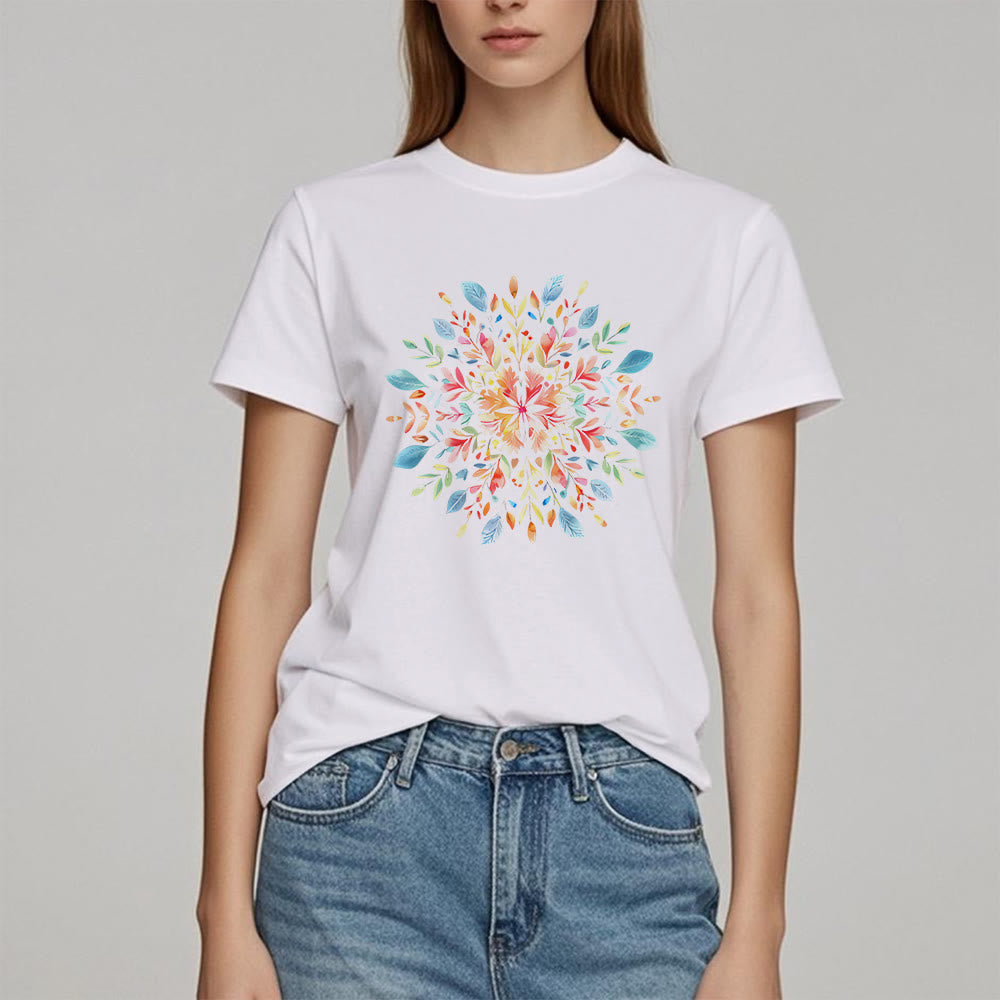Olivenorma Mandala Floral Spring T-Shirt