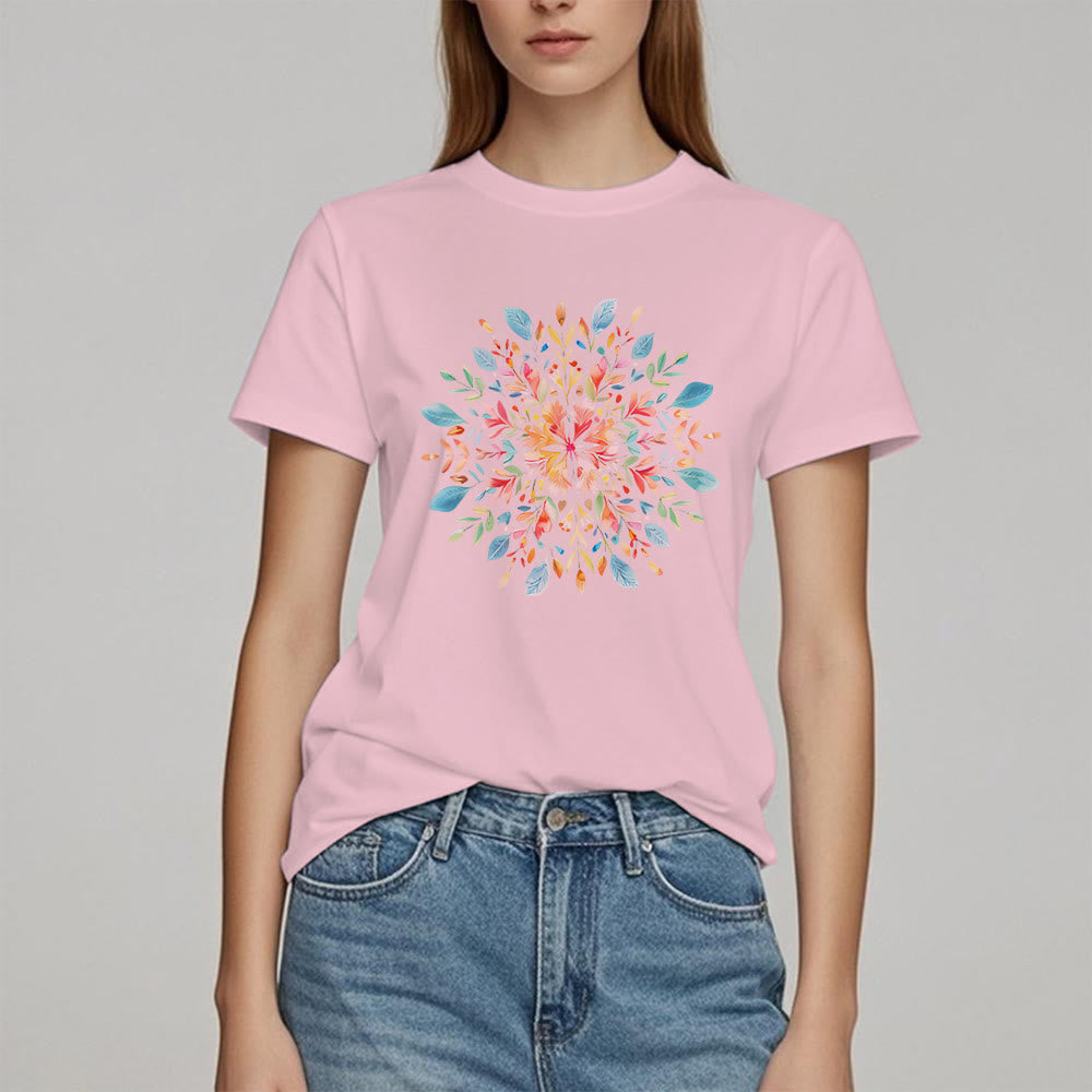 Olivenorma Mandala Floral Spring T-Shirt
