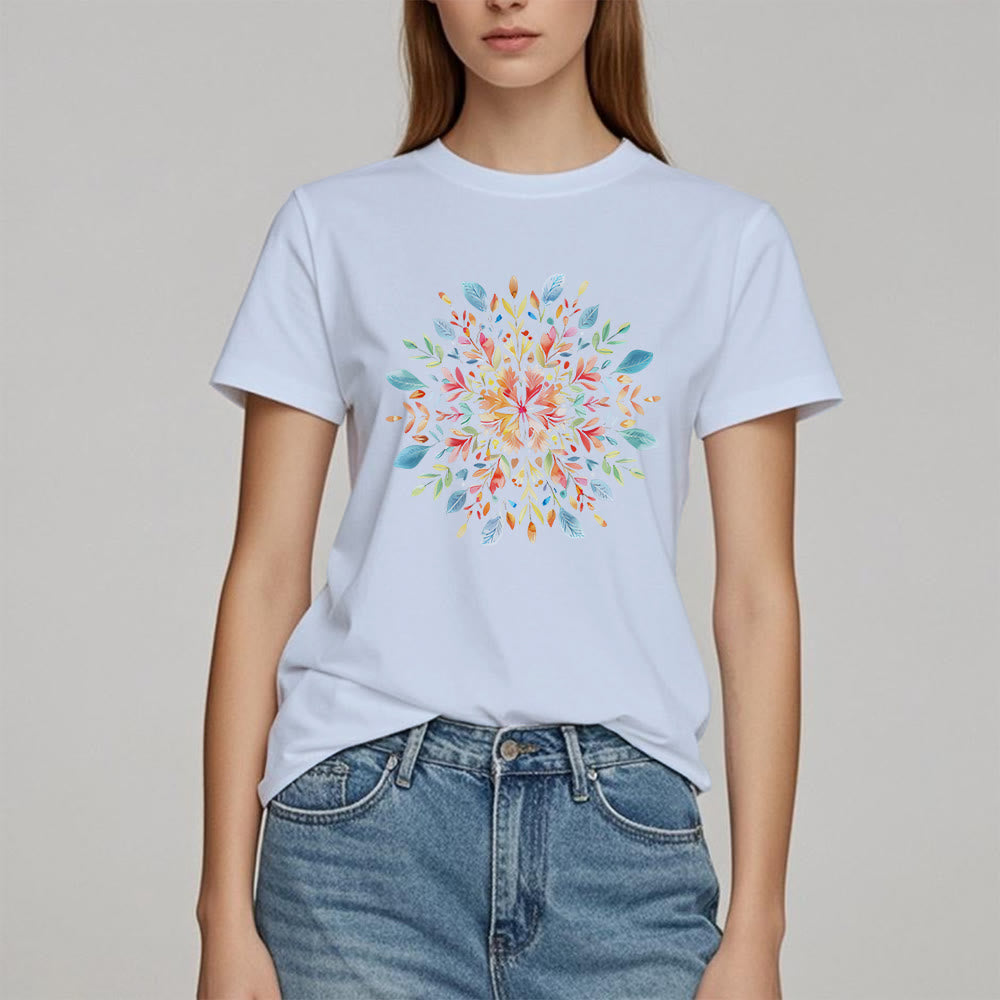 Olivenorma Mandala Floral Spring T-Shirt