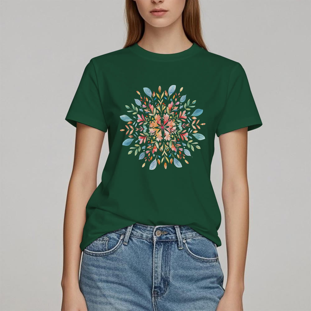 Olivenorma Mandala Floral Spring T-Shirt