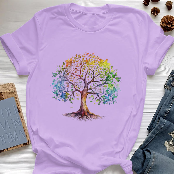 Olivenorma Chakra Colorful Tree of Life T-Shirt