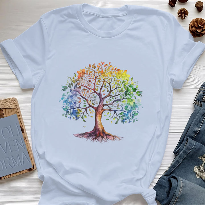 Olivenorma Chakra Colorful Tree of Life T-Shirt