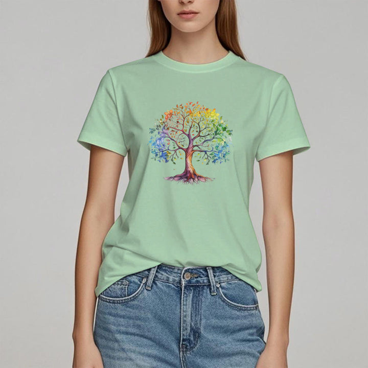 Olivenorma Chakra Colorful Tree of Life T-Shirt
