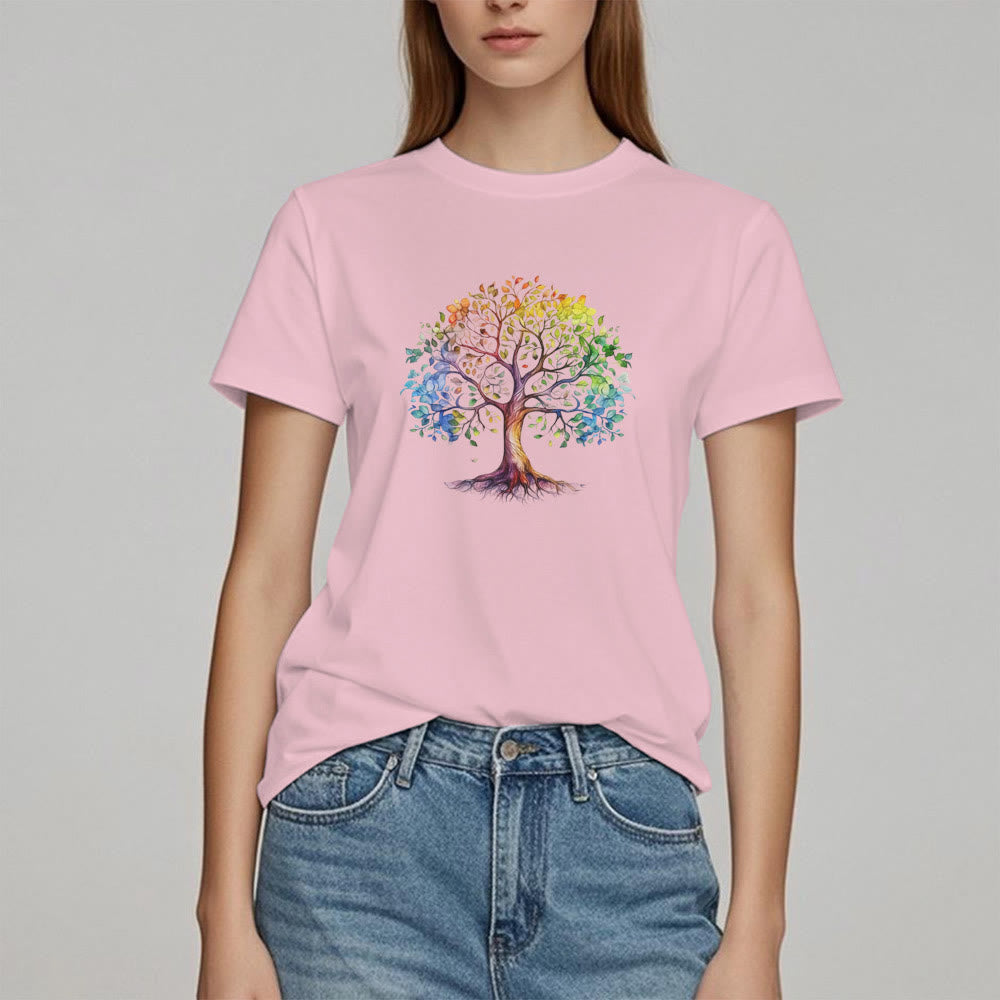Olivenorma Chakra Colorful Tree of Life T-Shirt