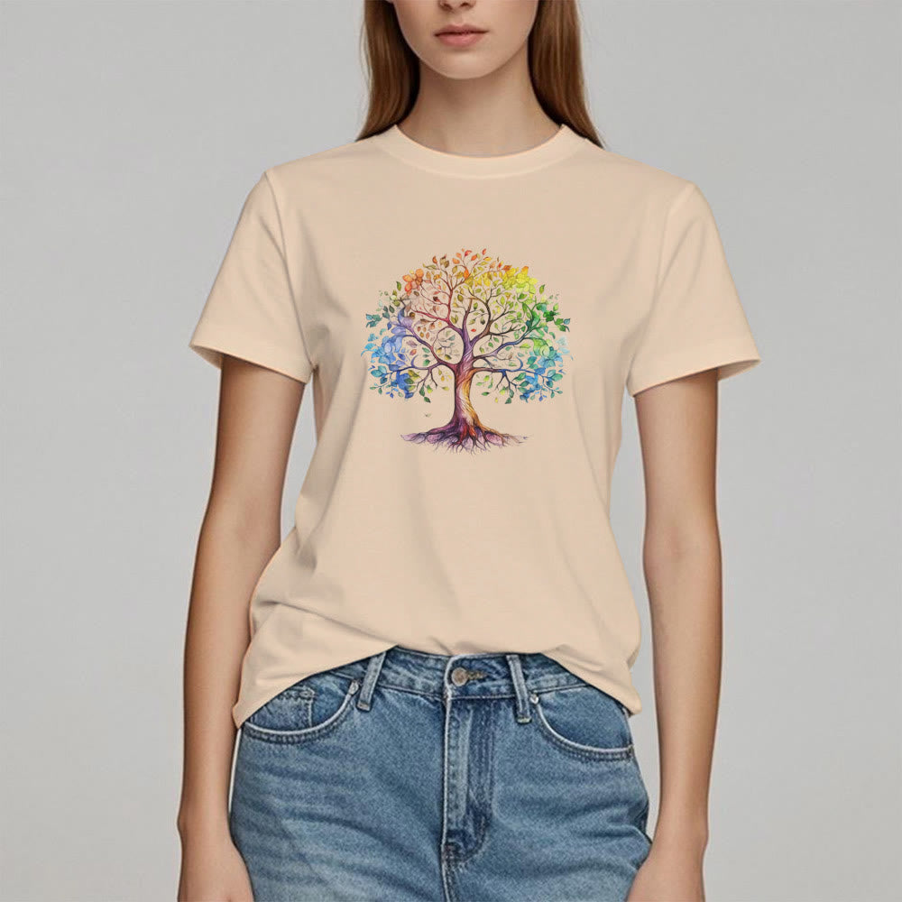 Olivenorma Chakra Colorful Tree of Life T-Shirt