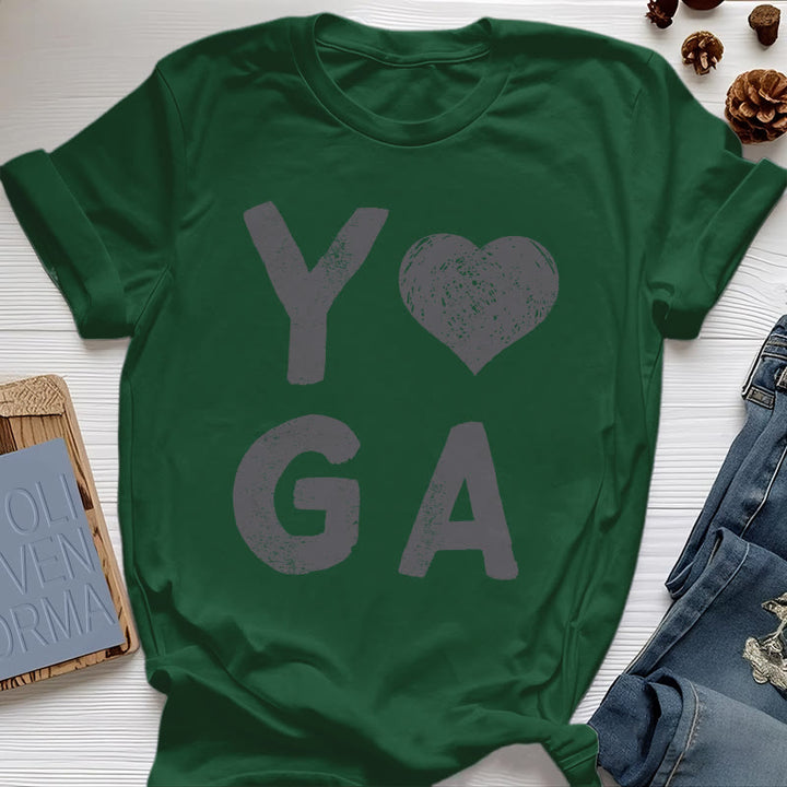 Olivenorma Yoga Heart Print T-Shirt