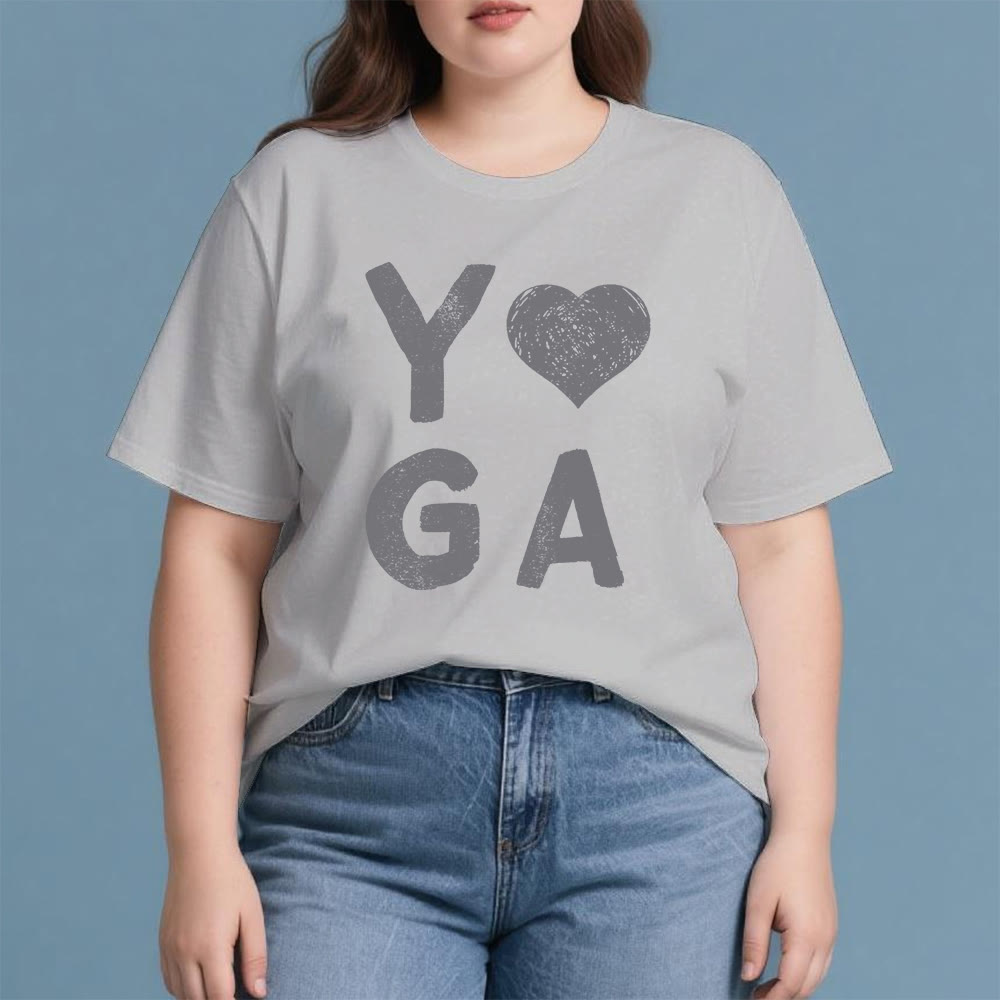 Olivenorma Yoga Heart Print T-Shirt