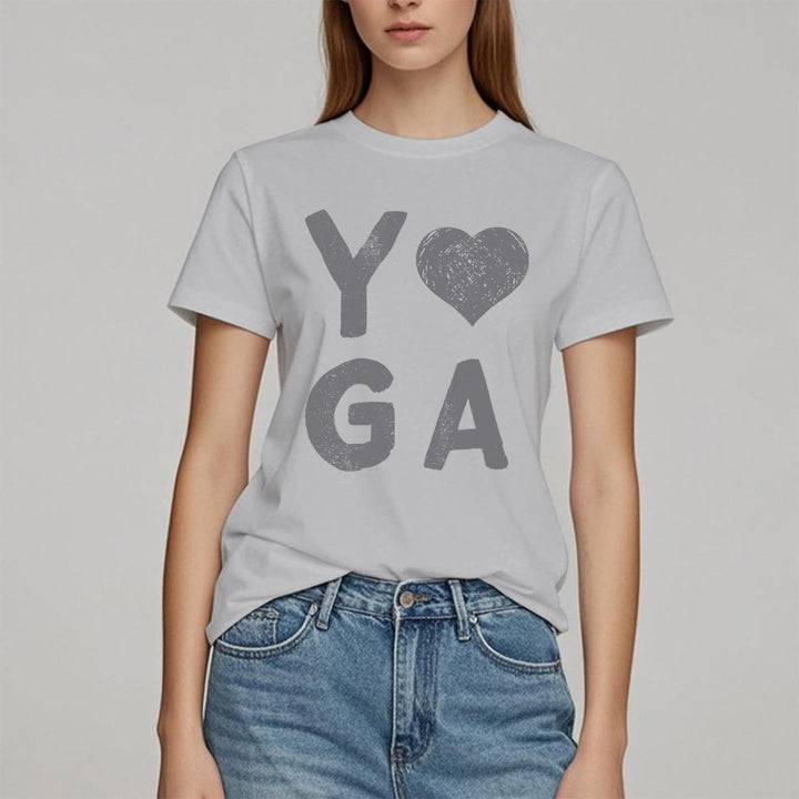 Olivenorma Yoga Heart Print T-Shirt