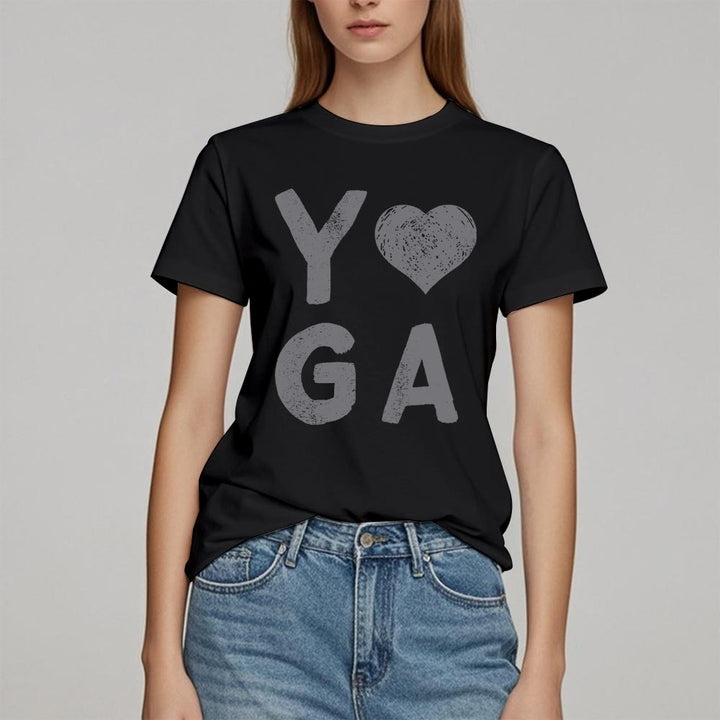 Olivenorma Yoga Heart Print T-Shirt