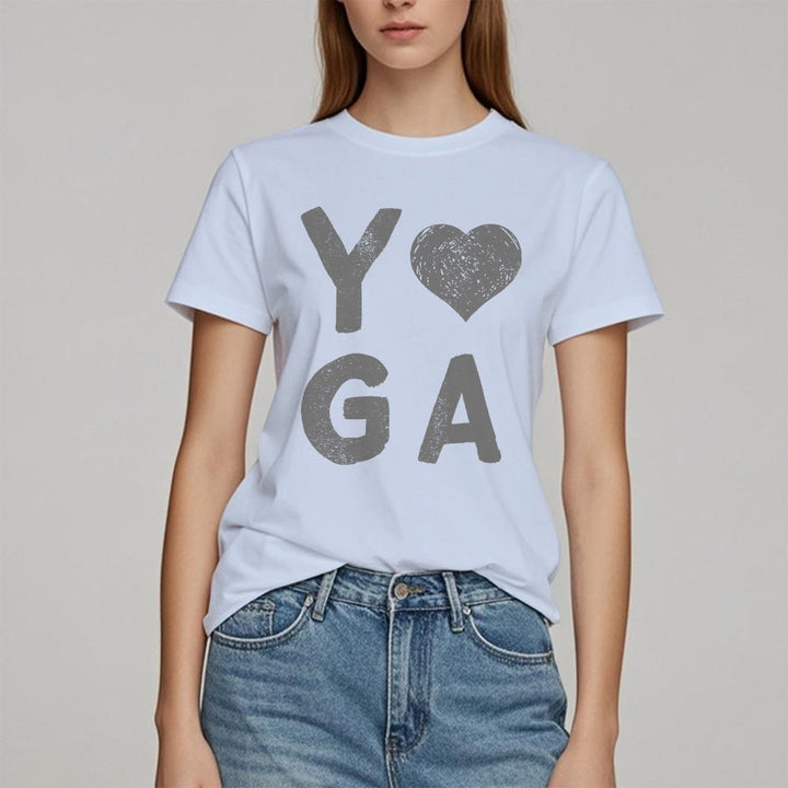 Olivenorma Yoga Heart Print T-Shirt