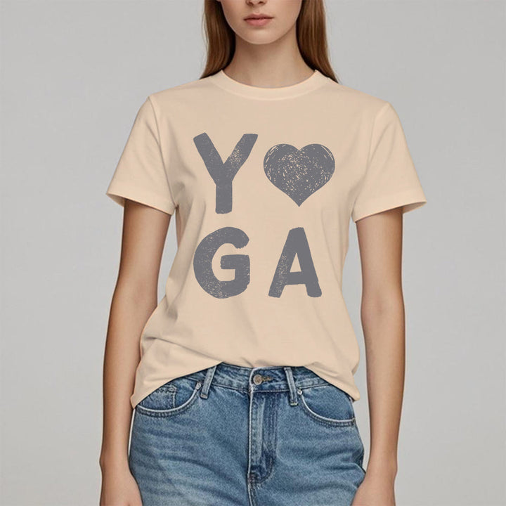 Olivenorma Yoga Heart Print T-Shirt