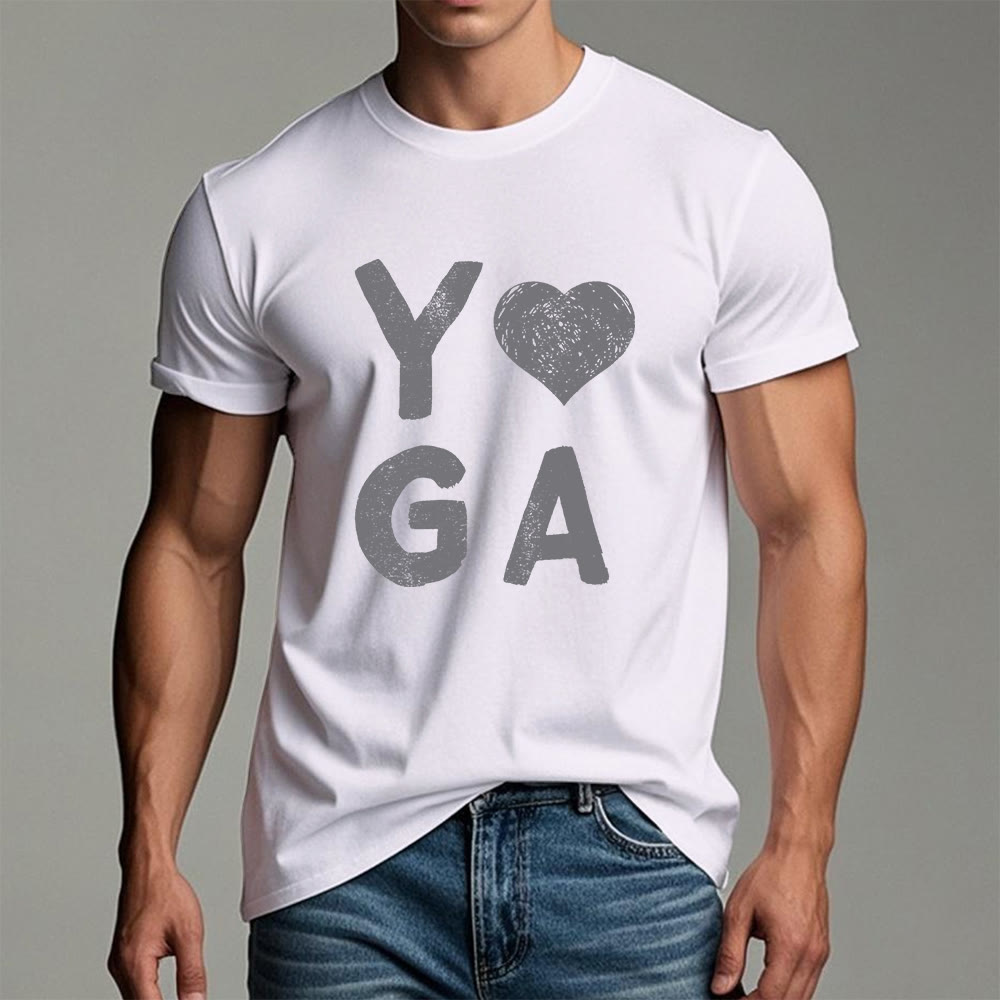 Olivenorma Yoga Heart Print T-Shirt