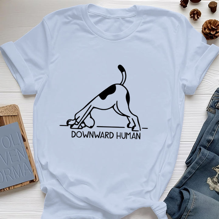 Olivenorma Dog Yoga Meditation Print T-Shirt
