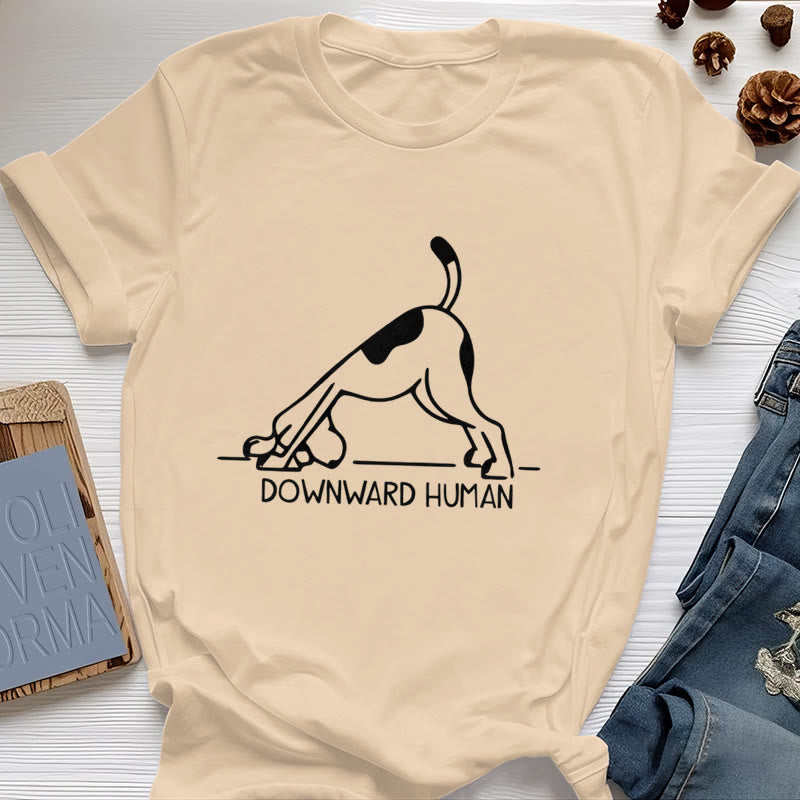Olivenorma Dog Yoga Meditation Print T-Shirt