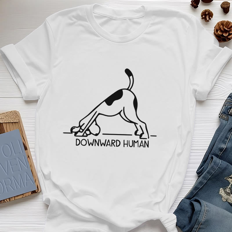 Olivenorma Dog Yoga Meditation Print T-Shirt