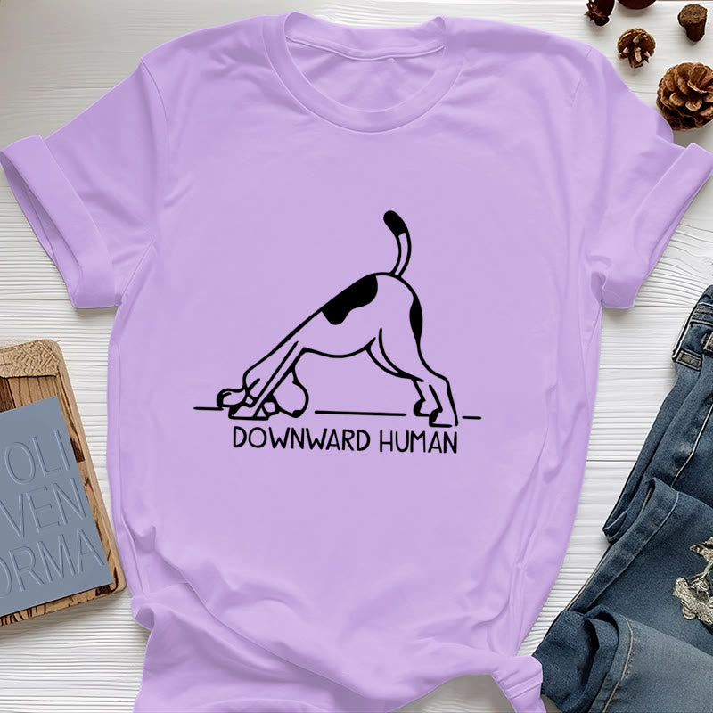 Olivenorma Dog Yoga Meditation Print T-Shirt