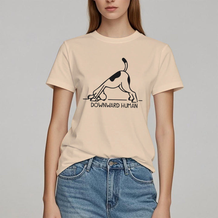 Olivenorma Dog Yoga Meditation Print T-Shirt