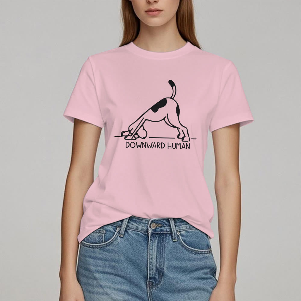 Olivenorma Dog Yoga Meditation Print T-Shirt