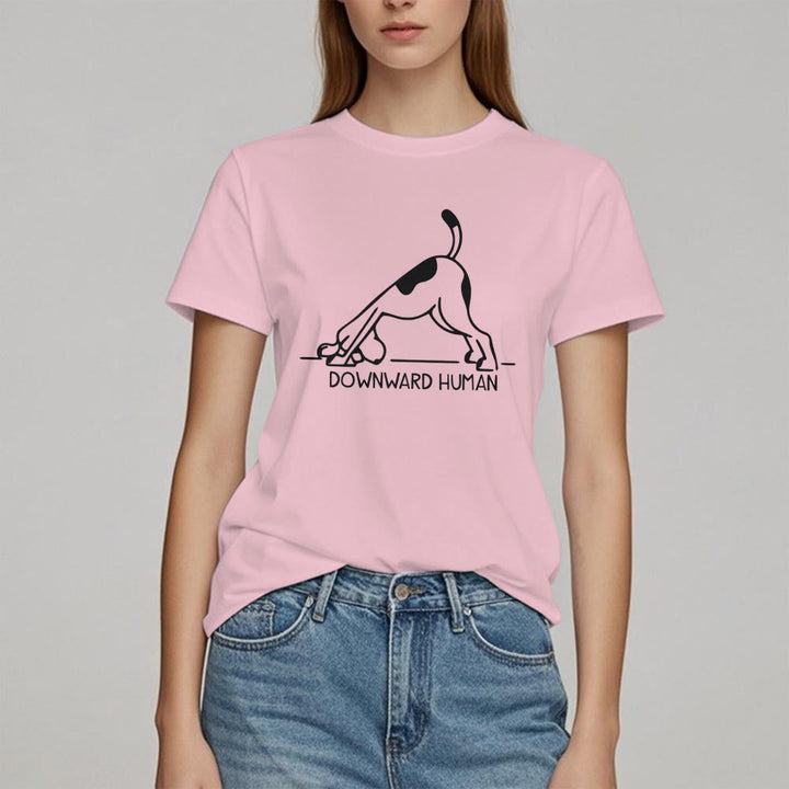 Olivenorma Dog Yoga Meditation Print T-Shirt