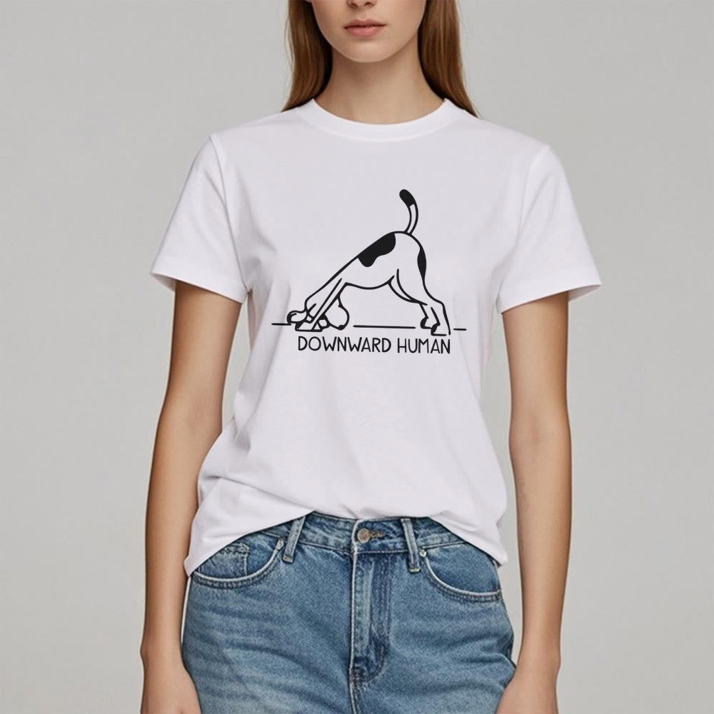 Olivenorma Dog Yoga Meditation Print T-Shirt