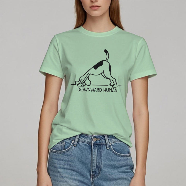 Olivenorma Dog Yoga Meditation Print T-Shirt