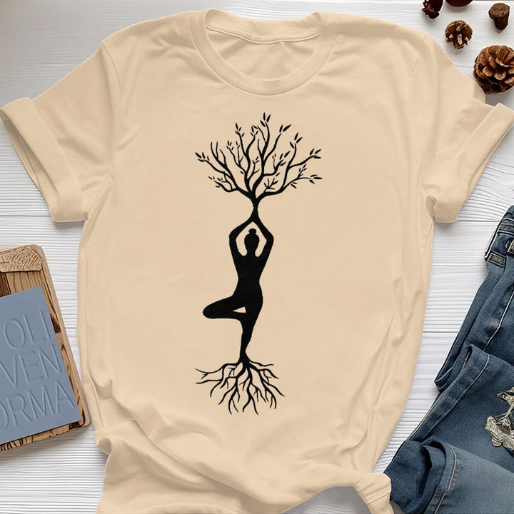 Olivenorma Rooted Yoga Tree Pose T-Shirt