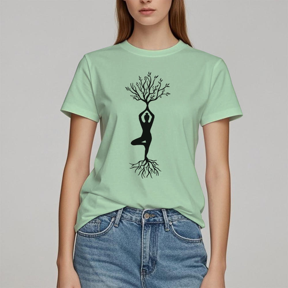 Olivenorma Rooted Yoga Tree Pose T-Shirt
