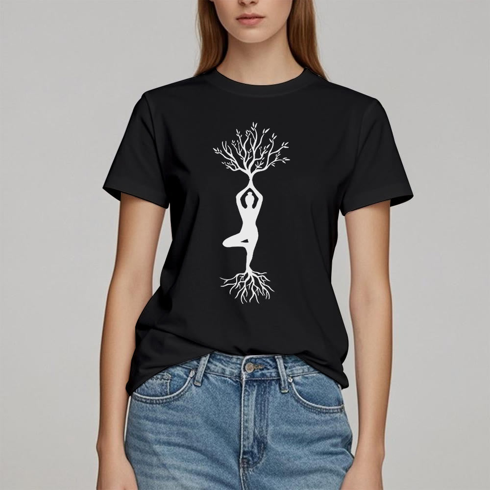 Olivenorma Rooted Yoga Tree Pose T-Shirt