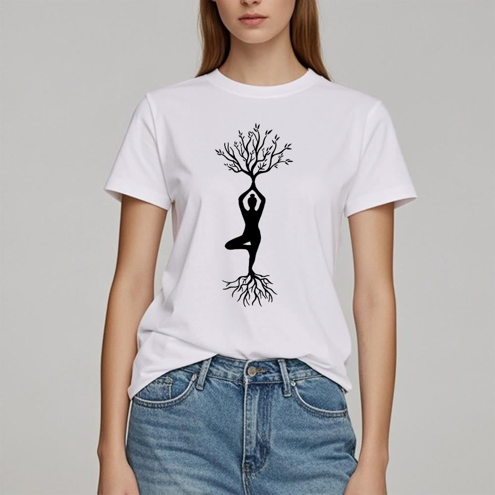Olivenorma Rooted Yoga Tree Pose T-Shirt