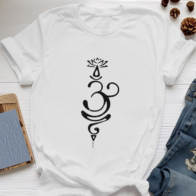 Olivenorma OM Lotus Chakra Symbol T-Shirt