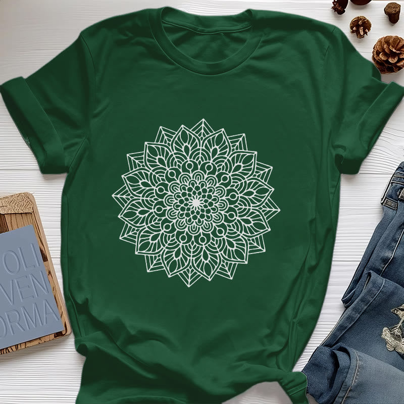 Olivenorma Flower Mandala Lotus T-Shirt