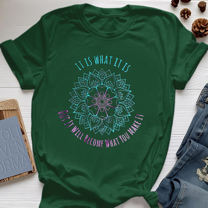 Olivenorma "It Is What It Is Tee" Mandala Quote T-Shirt