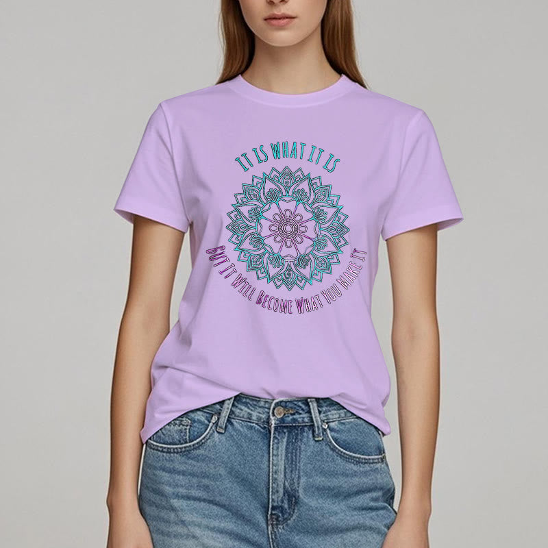 Olivenorma "It Is What It Is Tee" Mandala Quote T-Shirt