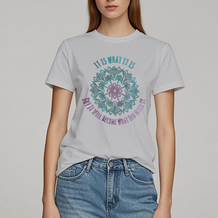 Olivenorma "It Is What It Is Tee" Mandala Quote T-Shirt