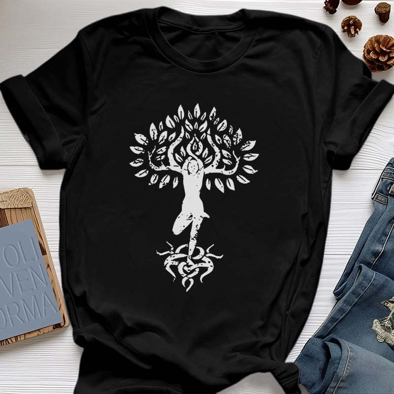 Olivenorma Flower Zen Tree T-Shirt