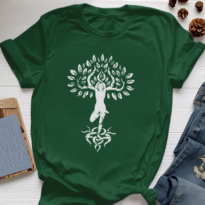 Olivenorma Flower Zen Tree T-Shirt