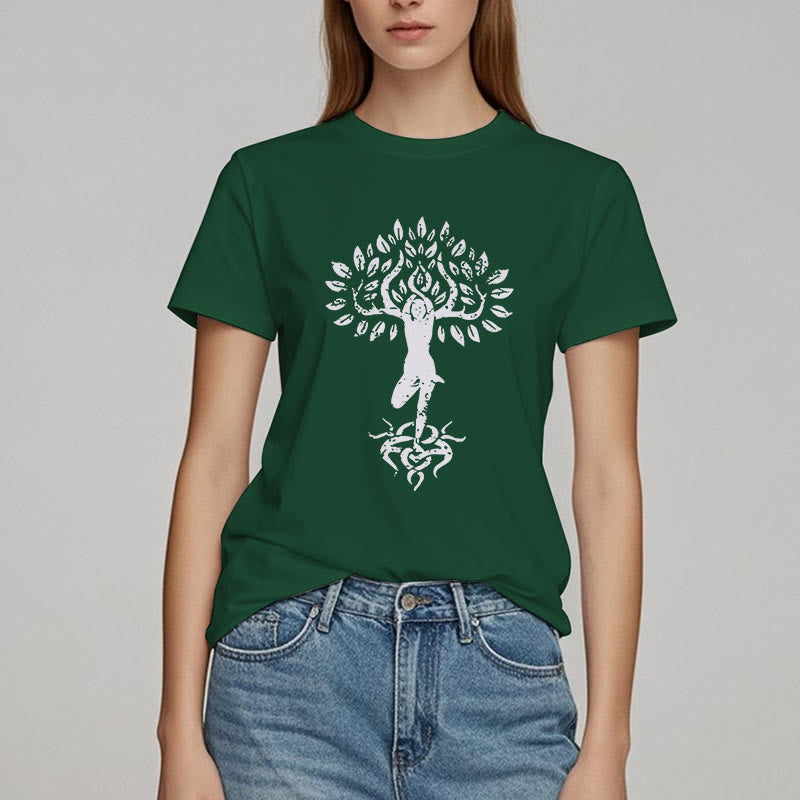 Olivenorma Flower Zen Tree T-Shirt