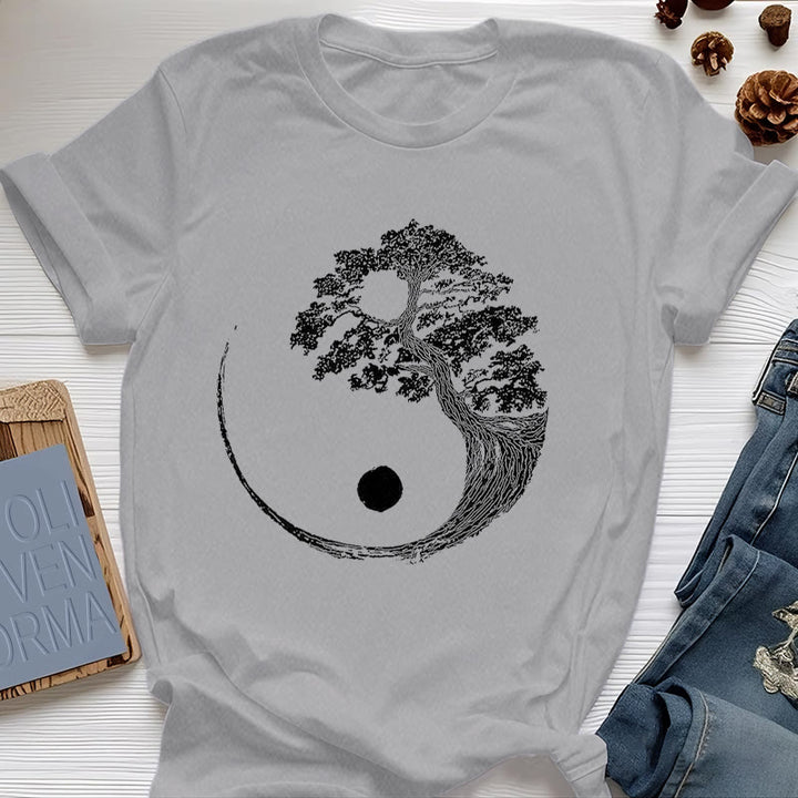 Olivenorma Yin Yang Bonsai Tree T-shirt