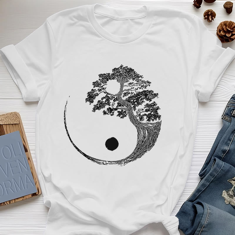 Olivenorma Yin Yang Bonsai Tree T-shirt