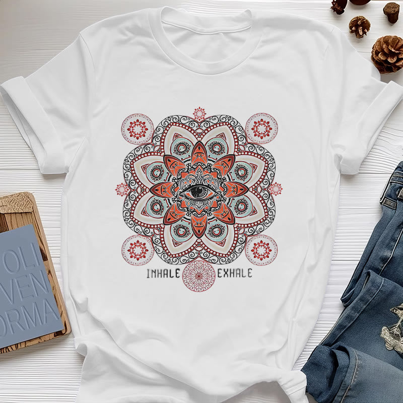 Olivenorma Meditation Evil Eye Slogan Design T-shirt