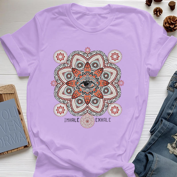 Olivenorma Meditation Evil Eye Slogan Design T-shirt
