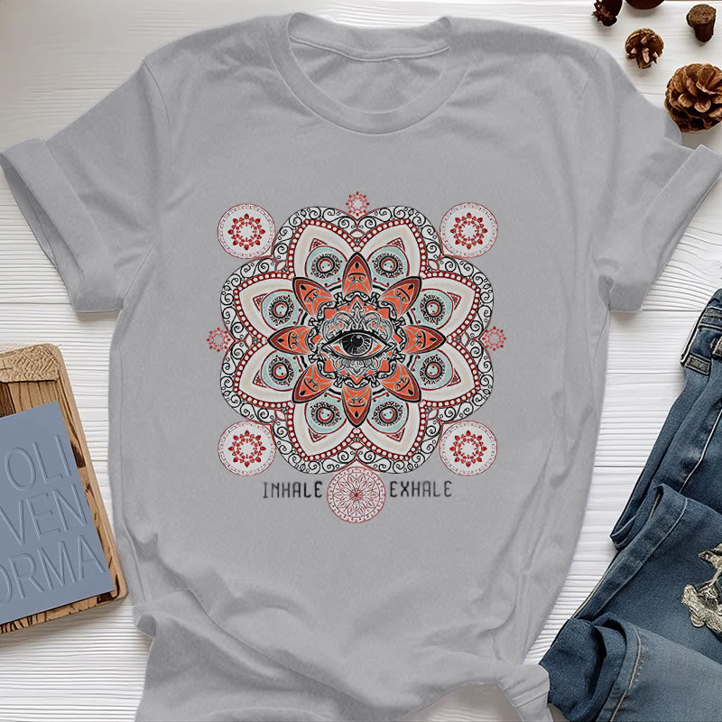 Olivenorma Meditation Evil Eye Slogan Design T-shirt