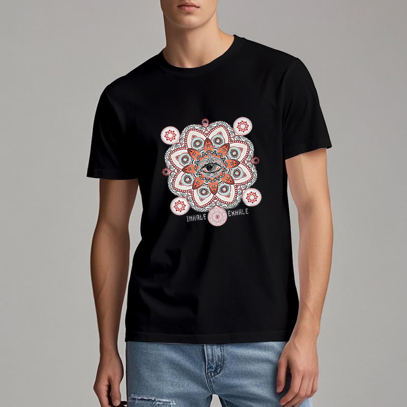 Olivenorma Meditation Evil Eye Slogan Design T-shirt