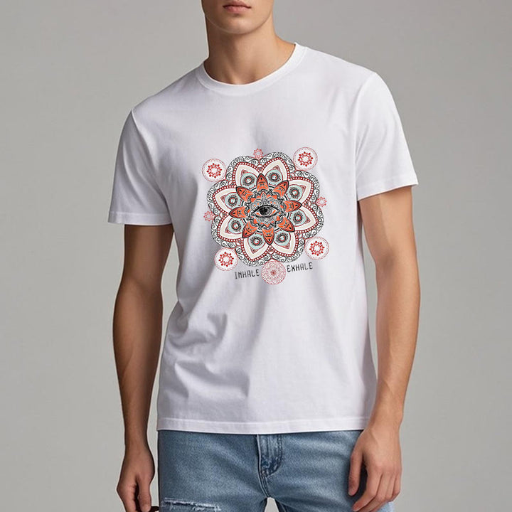 Olivenorma Meditation Evil Eye Slogan Design T-shirt