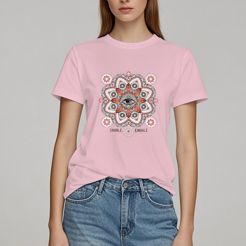 Olivenorma Meditation Evil Eye Slogan Design T-shirt